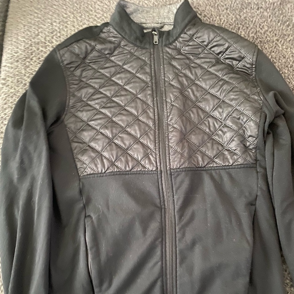 Adidas Climaheat Prime Quilted Black Full-Zip Golf Jacket - Men